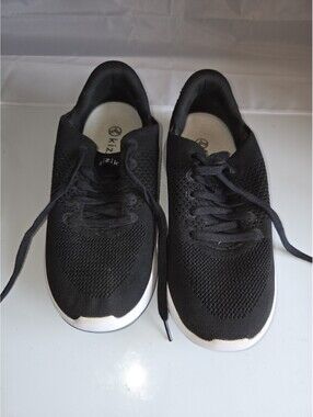 Kizik Women 8 WIDE Mens 6.5 Madrid Eco Knit Black Lace Up Hands Free Sneaker SB2
